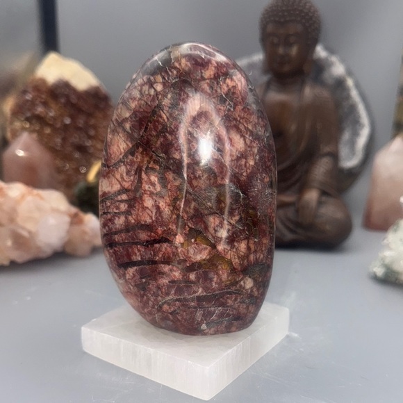 Rare Black Cherry Moonstone Polished Stone Decor BCA - Picture 4 of 6